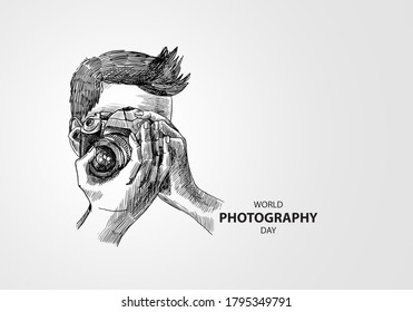 Illustration of World Photography Day. The Day is celebrated on 19th August internationally, where in the people embrace the significance attached to photography in daily life. - Powered by Shutterstock