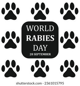 An illustration for World Rabies Day, raising awareness on rabies prevention. Vaccinate pets, educate communities, and promote responsible actions to reduce the spread of this life-threatening disease - Powered by Shutterstock