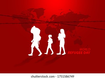 Illustration of World Refugee Day, international observance observed June 20 each year. - Powered by Shutterstock