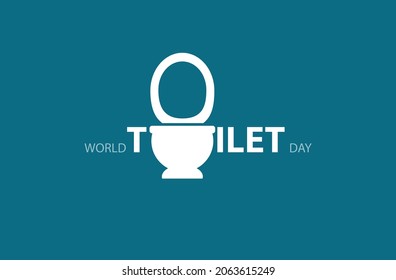 Illustration of world toilet day typography on isolated blue background - Powered by Shutterstock