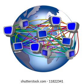 illustration of a worldwide computer network
