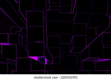 Illustration X Ray Vision In Purple And Black Colors