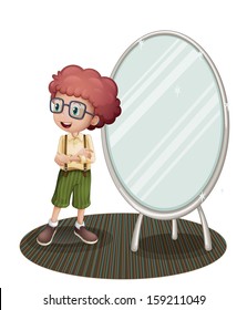 Illustration Young Boy Near Mirror On Stock Vector (Royalty Free ...