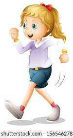 Illustration Young Lady Jogging On White Stock Illustration 156546278 ...