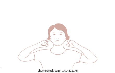 65 Not Listening Line Art Images, Stock Photos & Vectors 