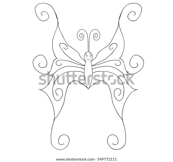 Illustrationbutterfly Outline Coloring 스톡 일러스트 549772111 Shutterstock