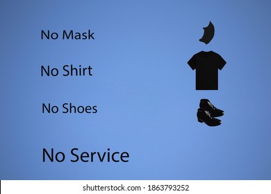 
Illustrations Saying No Mask, No Shirt, No Shoes, No Service