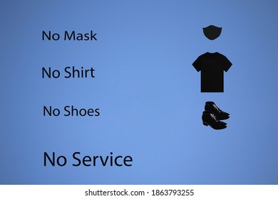 
Illustrations Saying No Mask, No Shirt, No Shoes, No Service