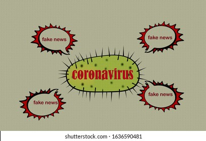 Illustrative Concept Of Fake News Associated To Corona Virus Disease 