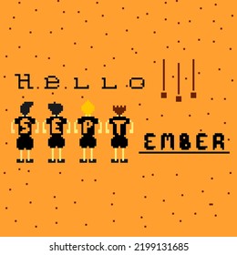 Illustrator Background 8bit People Hello September