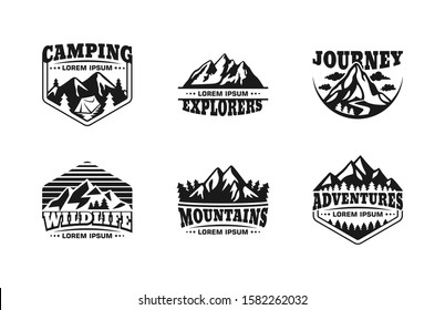 Illustrator Vector Mountain Badges Outdoor Sports Stock Illustration Shutterstock