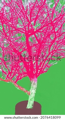 Illustrious pattern, hand painted tree with attractive colors combination