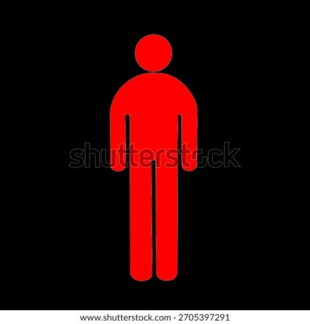 Ilustrasi vector red human figure pictogram on black background