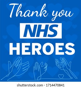 Ilustration Of Clapping Hands And Text Saying Thank  Concept Of Clap For Carers, Round Of Applause For NHS Workers, Staff,  And Volunteers Who Work Hard During Covid-19 Coronavirus Pandemic Outbreak