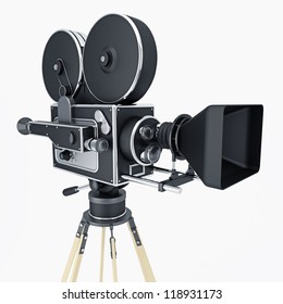 Ilustration Of Movie Camera Isolated On White