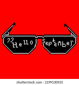 Ilustrator 8bit Background Sunglasses Hello September