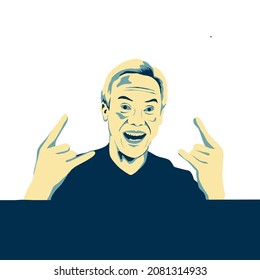 Ilustrator Ganjar Pranowo Blue And White