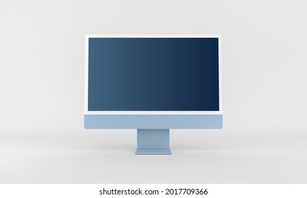 iMac computer Desktop 5K and 4K Display Computer 2021. 3D rendered illustration mockup. Apple computer 2021. Latest iMac desktop computer. 