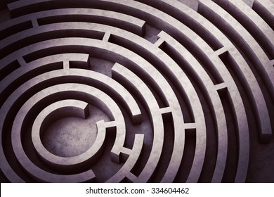 Image From Above Of A Circular Maze