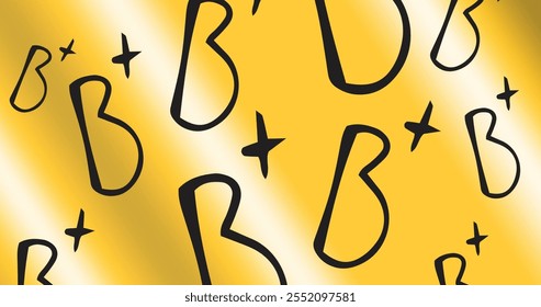 Image of b plus text on yellow background. School, learning and education concept digitally generated image. - Powered by Shutterstock