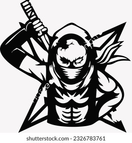 an image with the basic color of a combination of ninja and skulls