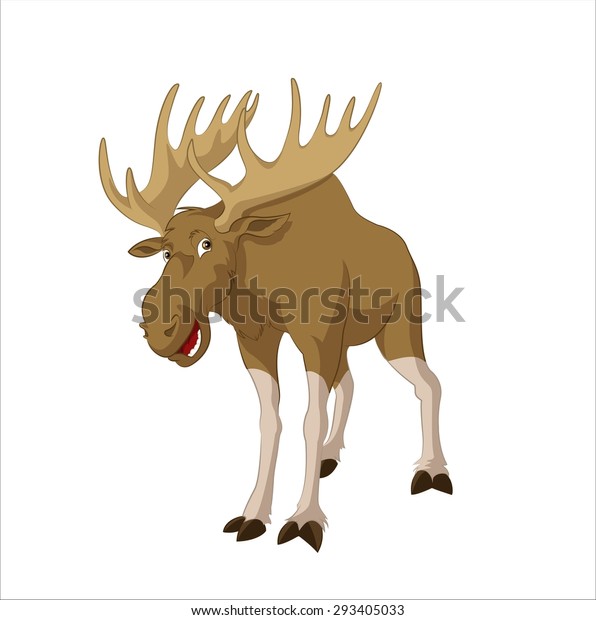 Image Big Funny Cartoon Elk Stock Illustration 293405033