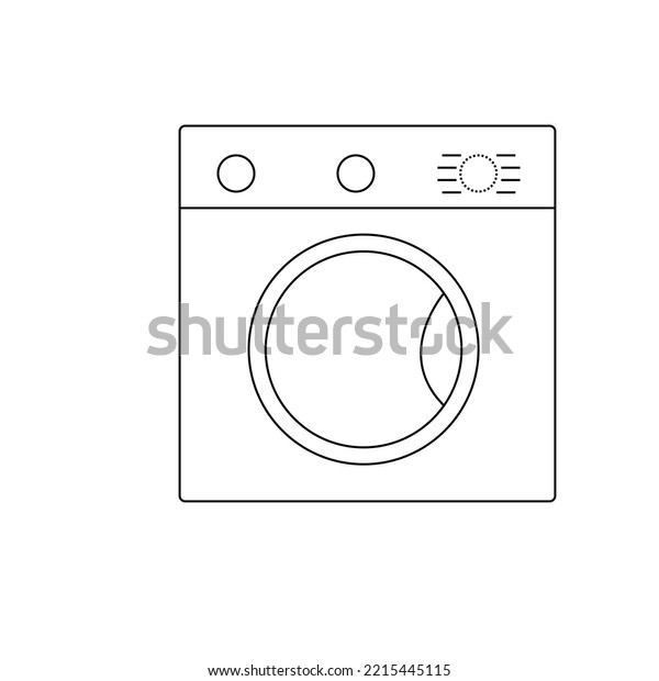 \
Image of a black icon of a washing\
machine on a white background. household\
items