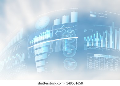 Image Of Blue Hightech Background. Business Background