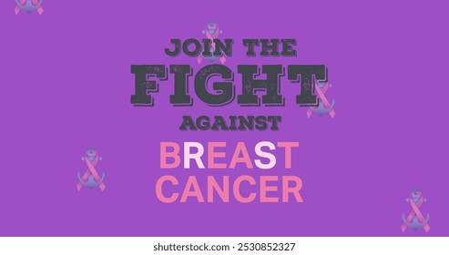 Image of breast cancer awareness text over pink breast cancer ribbons. breast cancer positive awareness campaign concept digitally generated image. - Powered by Shutterstock