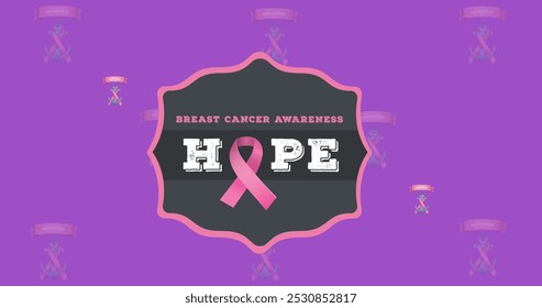 Image of breast cancer awareness text over pink breast cancer ribbons. breast cancer positive awareness campaign concept digitally generated image. - Powered by Shutterstock