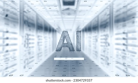 Image of bringing hope to humanity using the power of AI and digital technology, image of coexistence between AI and humans.