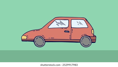 Image of car passing through light green background with copy space. Car, transport and travel concept digitally generated image. - Powered by Shutterstock