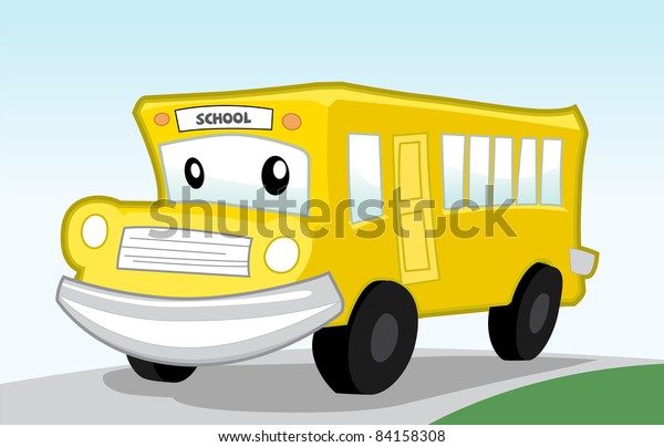 Image of cartoon school bus. See my portfolio for\
other cute vehicle\
cartoon