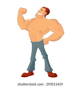 Image Cartoon Smiling Muscleman Stock Illustration 293511419 | Shutterstock