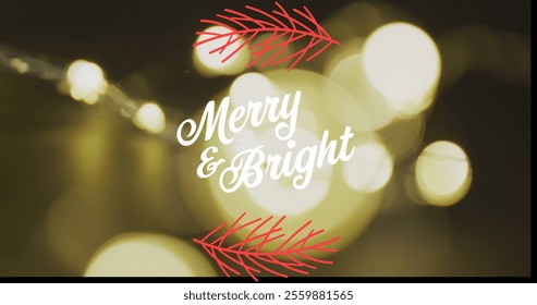 Image of christmas greetings text over out of focus fairy lights. Christmas, festivity, tradition and celebration concept digitally generated image. - Powered by Shutterstock