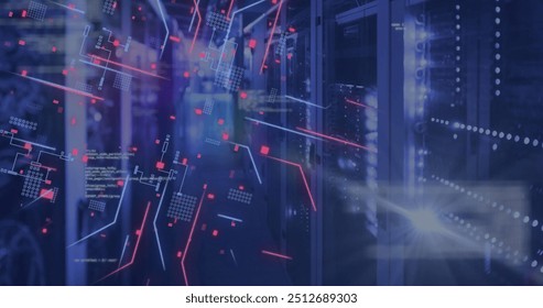 Image of circuit board and data processing over computer servers. Global connections, computing and data processing concept digitally generated image. - Powered by Shutterstock