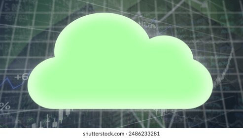 Image of connections and data processing over city. Global digital interface, cloud computing and data processing concept digitally generated image.