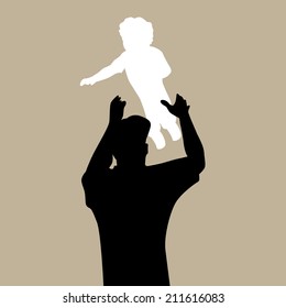 An Image Of A Dad Tossing Child.