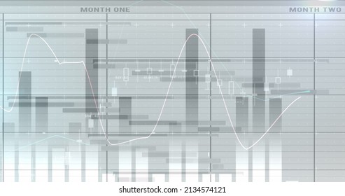 Image Of Data Processing On White Background. National Administrative Assistant Day And Celebration Concept Digitally Generated Image.