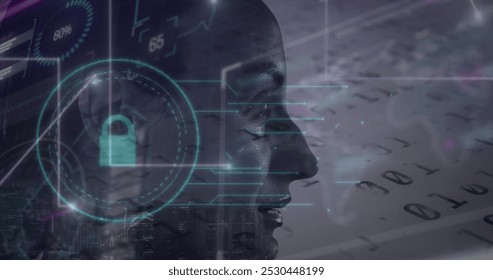 Image of data processing over caucasian female worker in server room. Computer security day and celebration concept digitally generated image. - Powered by Shutterstock