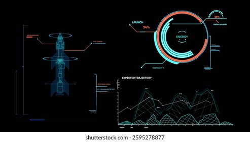 Image of data processing over diagrams and rocket blueprint. Global technology and digital interface concept digitally generated image. - Powered by Shutterstock - Get 15% off with code: PIKWIZARD15