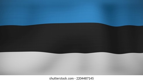 Image Of Data Processing Over Flag Of Estonia. Global Business, Finances And Digital Interface Concept Digitally Generated Image.