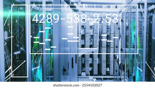 Image of data processing over server room. Global technology, computing and digital interface concept digitally generated image. - Powered by Shutterstock