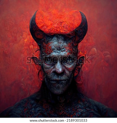 Image of devil, Illustration, drawing, digital art style