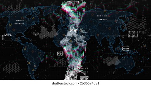 Image of dna strand, data processing and statistics over world map. Global business, finance and data processing concept digitally generated image. - Powered by Shutterstock - Get 15% off with code: PIKWIZARD15