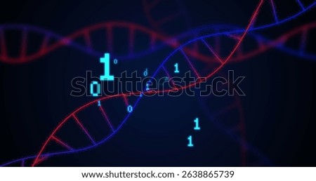 Image of dna strands over data processing. Global business and digital interface concept digitally generated image.