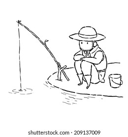 Man Fishing Sketch Images Stock Photos Vectors Shutterstock