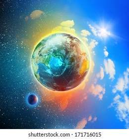 Bild des Planeten Erde. Elemente dieses Bildes werden von der NASA bereitgestellt