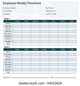 An Image Of A Employee Timesheet Template.