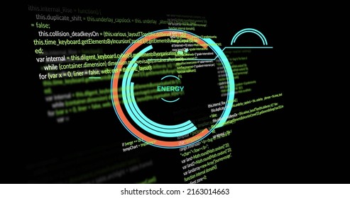 Image Of Energy Icon Over Data Processing. Ukraine Crisis, Current Affairs, Politics And Global Economy Concept Digitally Generated Image.